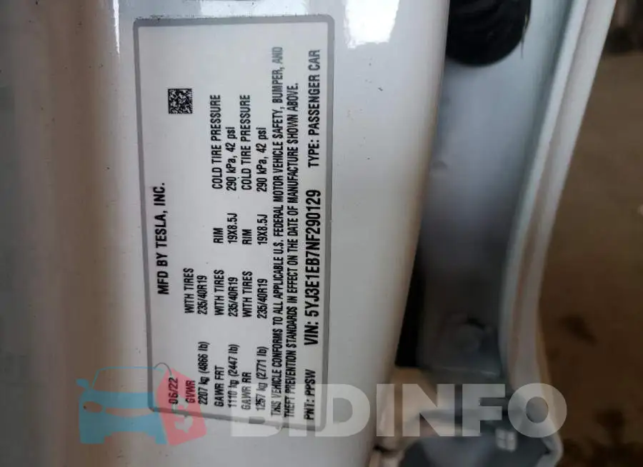 5YJ3E1EB7NF290129 Photo# 12