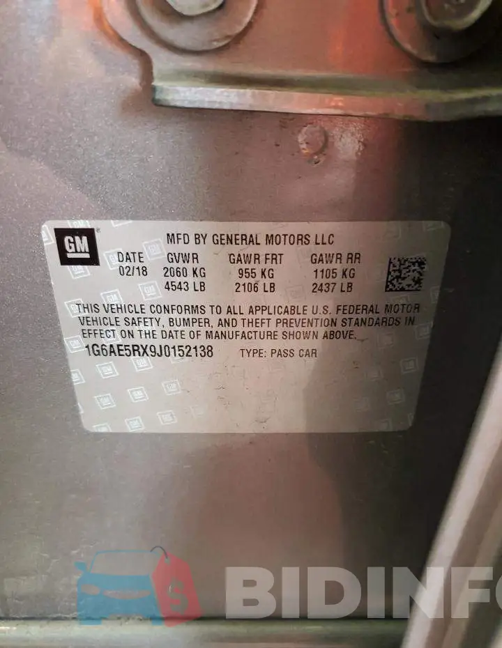 1G6AE5RX9J0152138 Photo# 12