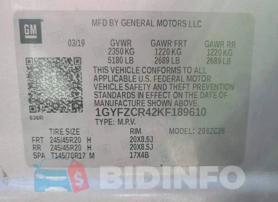 1GYFZCR42KF189610 Photo# 13