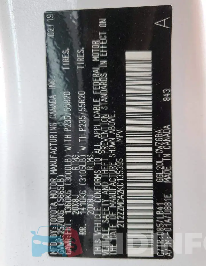 2T2ZZMCA2KC135395 Photo# 13