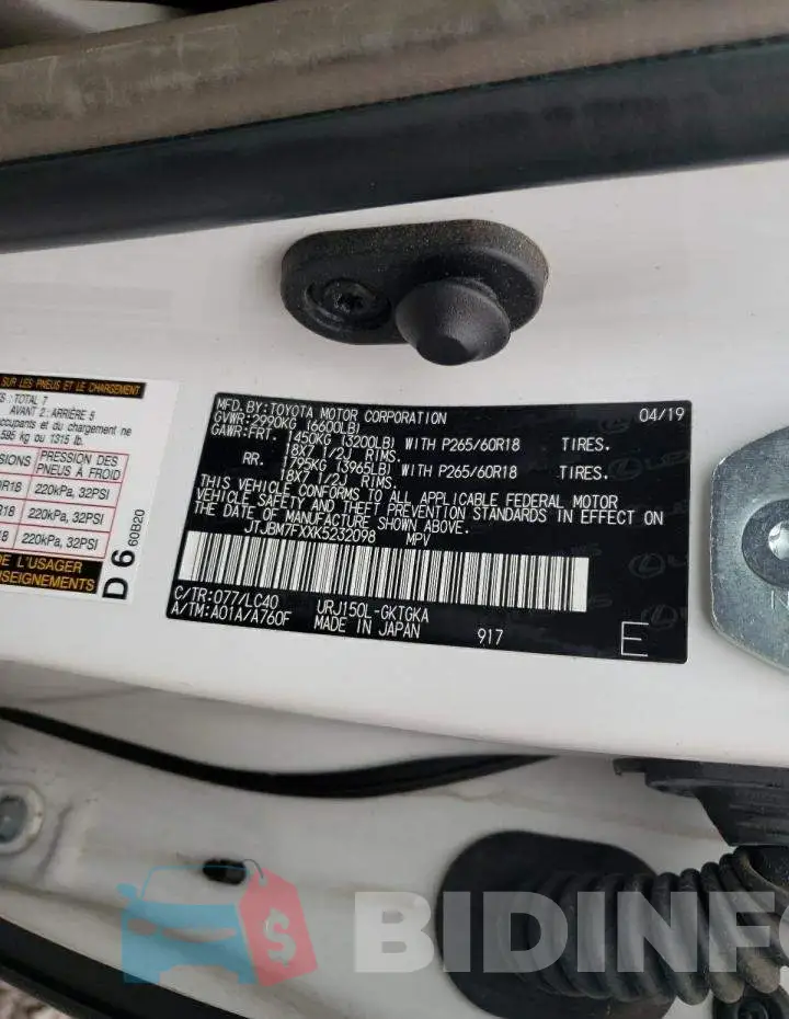 JTJBM7FXXK5232098 Photo# 13