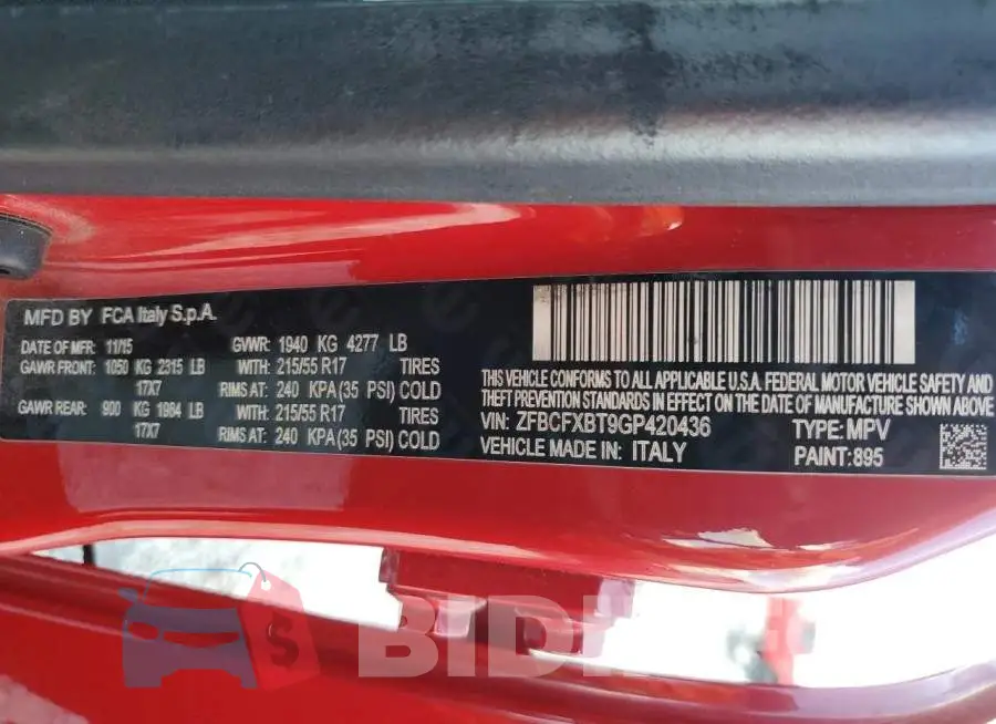 ZFBCFXBT9GP420436 Photo# 12