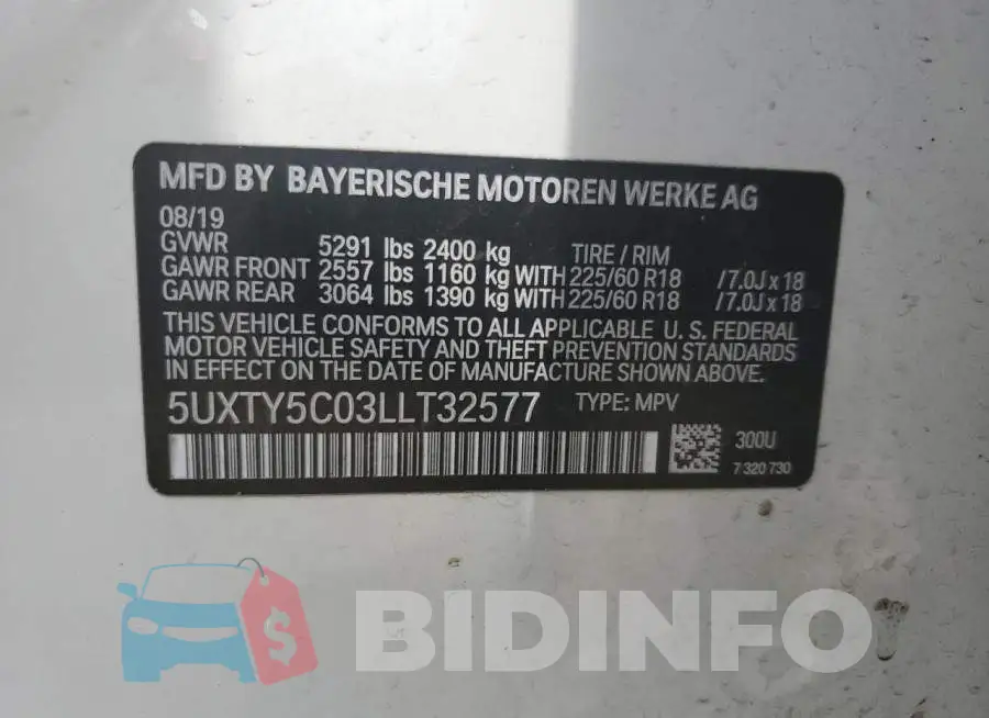5UXTY5C03LLT32577 Photo# 14