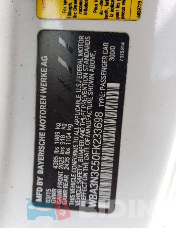 WBA3N3C50FK233698 Photo# 12