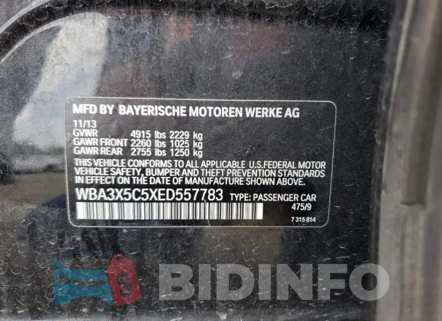WBA3X5C5XED557783 Photo# 12
