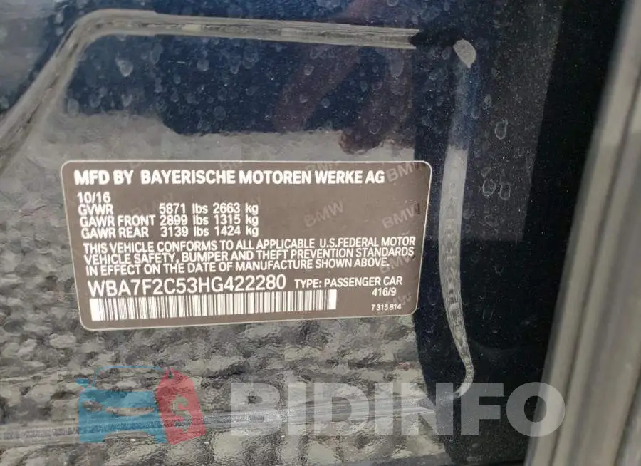 WBA7F2C53HG422280 Photo# 12