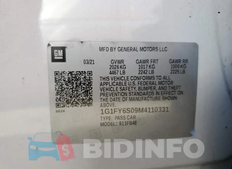 1G1FY6S09M4110331 Photo# 12