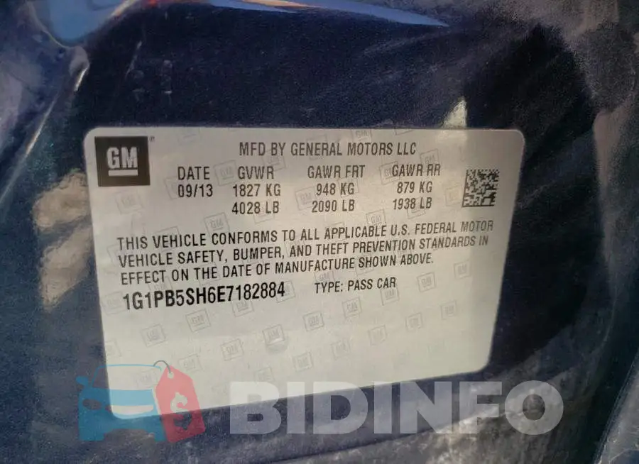 1G1PB5SH6E7182884 Photo# 13