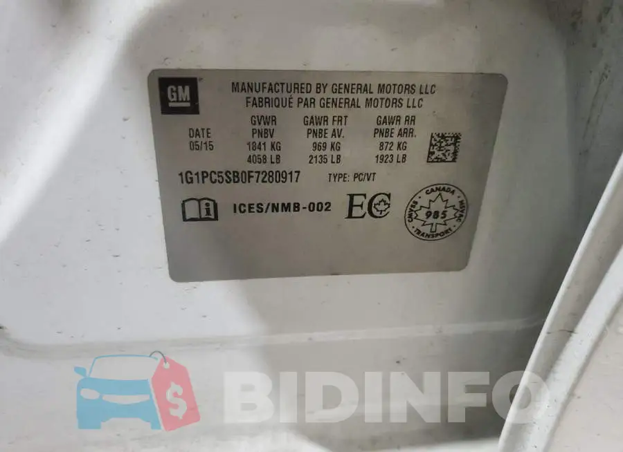 1G1PC5SB0F7280917 Photo# 13