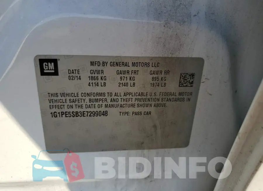 1G1PE5SB3E7299048 Photo# 12