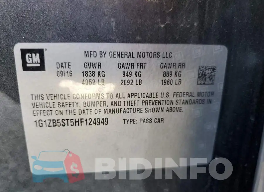 1G1ZB5ST5HF124949 Photo# 12