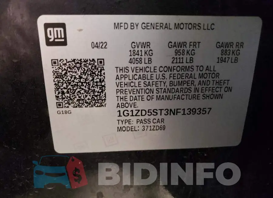 1G1ZD5ST3NF139357 Photo# 12