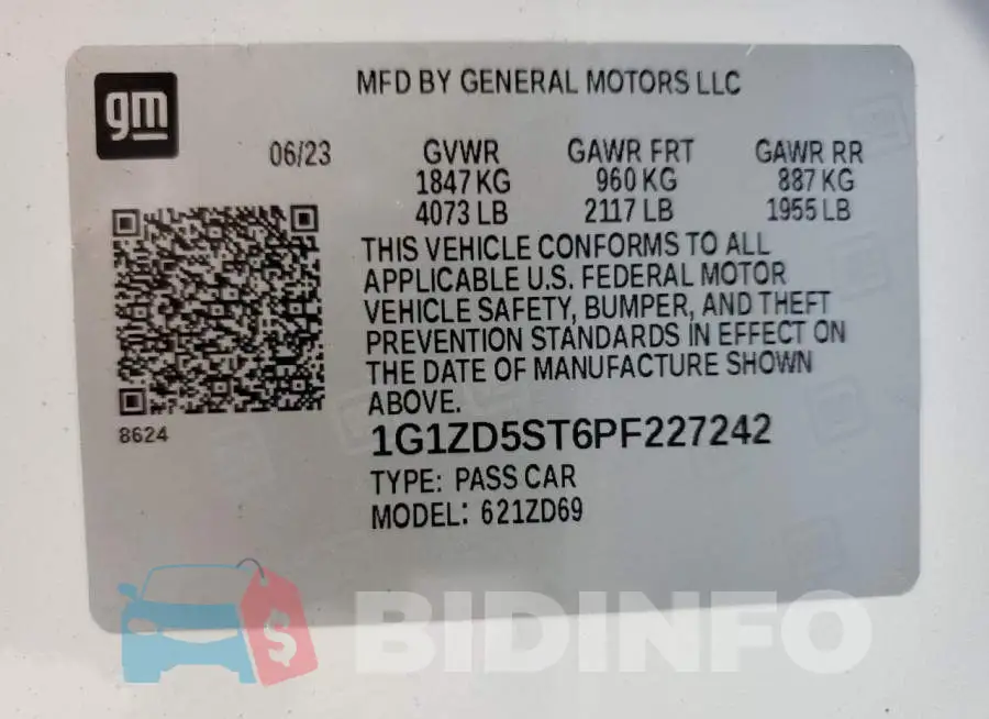 1G1ZD5ST6PF227242 Photo# 12