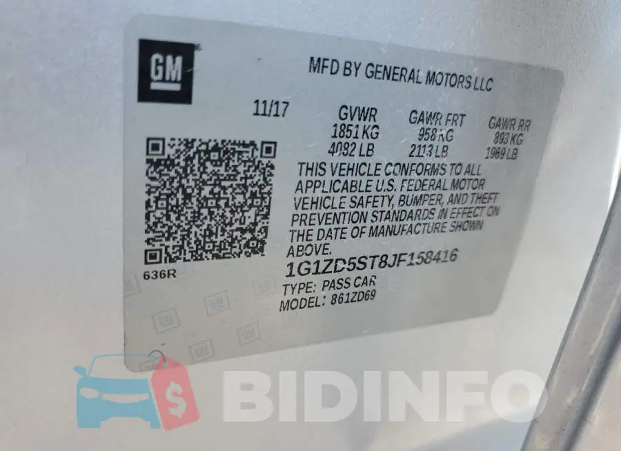 1G1ZD5ST8JF158416 Photo# 12