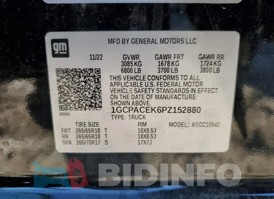 1GCPACEK6PZ152880 Photo# 12