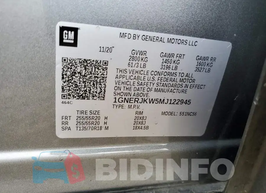 1GNERJKW5MJ122945 Photo# 13