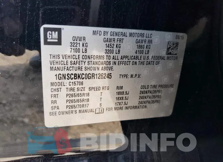 1GNSCBKC0GR126245 Photo# 12