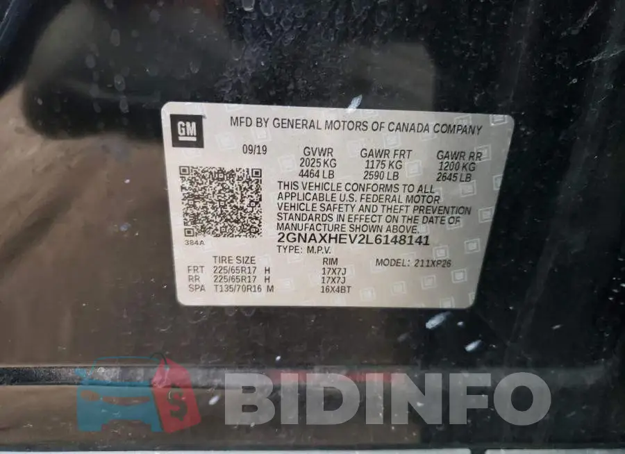 2GNAXHEV2L6148141 Photo# 12