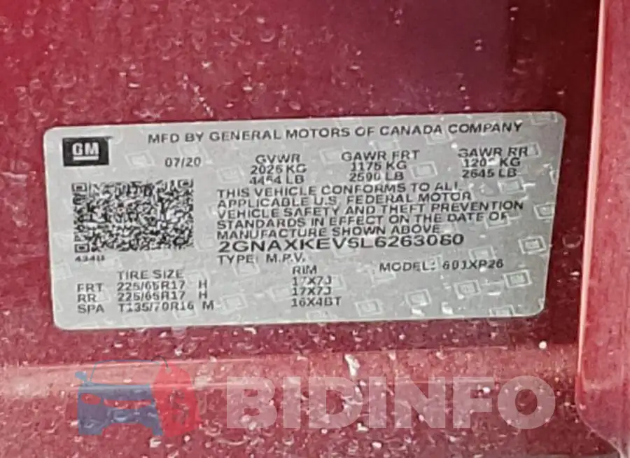 2GNAXKEV6L6263080 Photo# 12