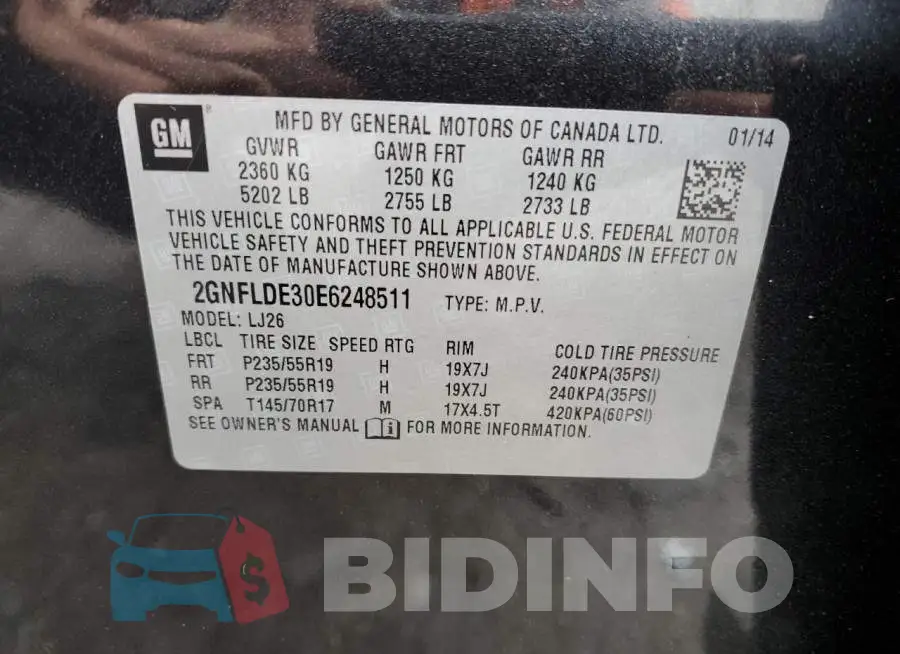 2GNFLDE30E6248511 Photo# 13