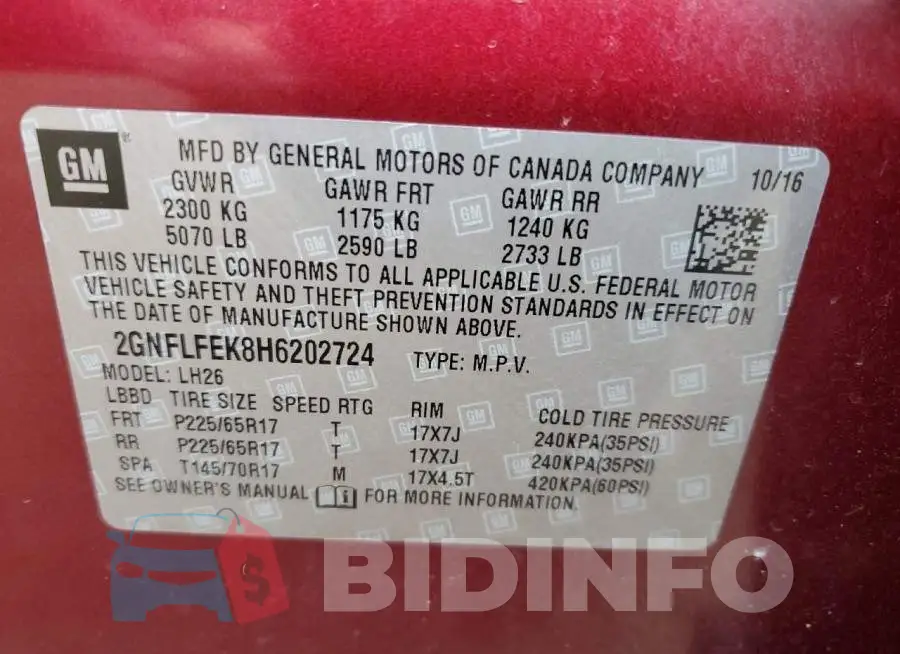 2GNFLFEK8H6202724 Photo# 13