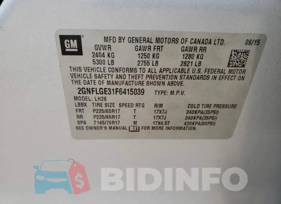 2GNFLGE31F6415039 Photo# 13