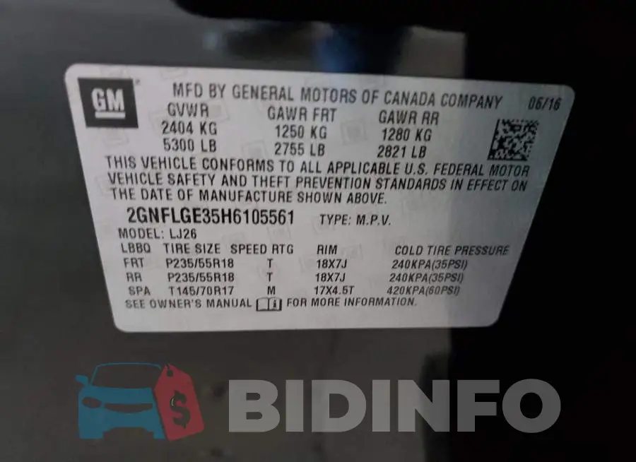 2GNFLGE35H6105561 Photo# 12
