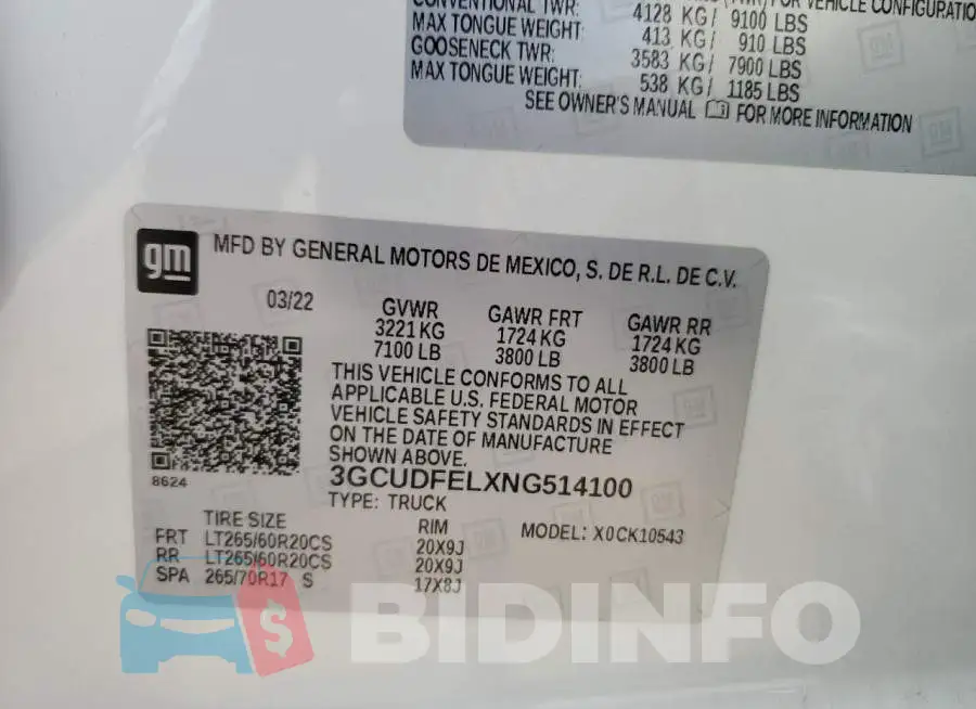 3GCUDFELXNG514100 Photo# 12