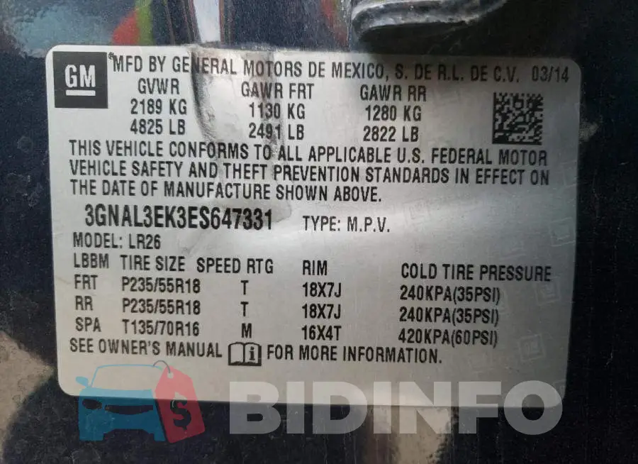 3GNAL3EK3ES647331 Photo# 12