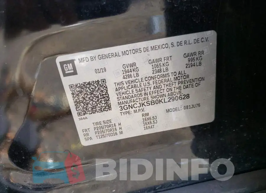 3GNCJKSB0KL290628 Photo# 12