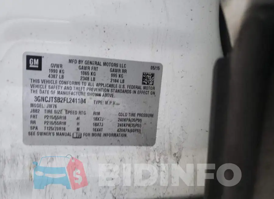3GNCJTSB2FL241104 Photo# 13