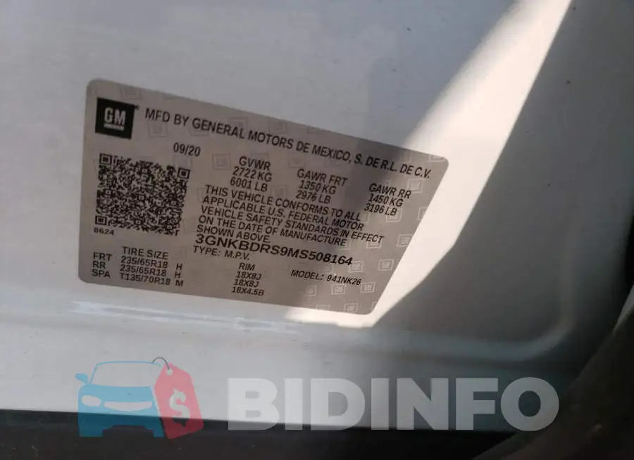 3GNKBDRS9MS508164 Photo# 12