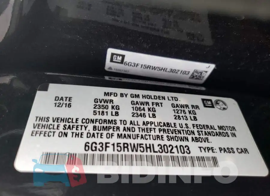 6G3F15RW5HL302103 Photo# 13