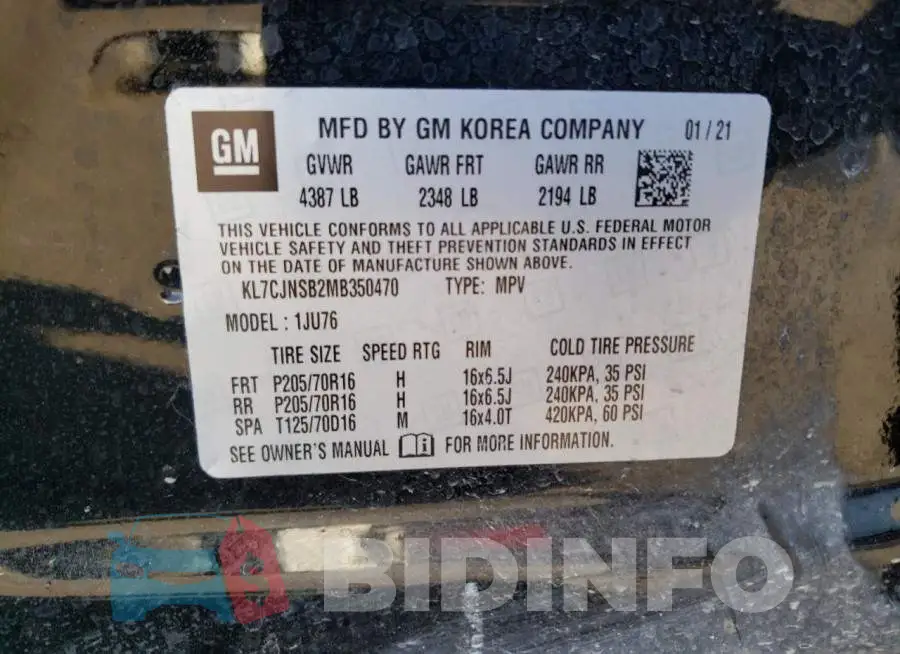 KL7CJNSB2MB350470 Photo# 12