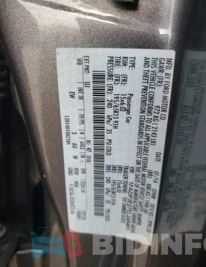 1FADP3E27EL245463 Photo# 13