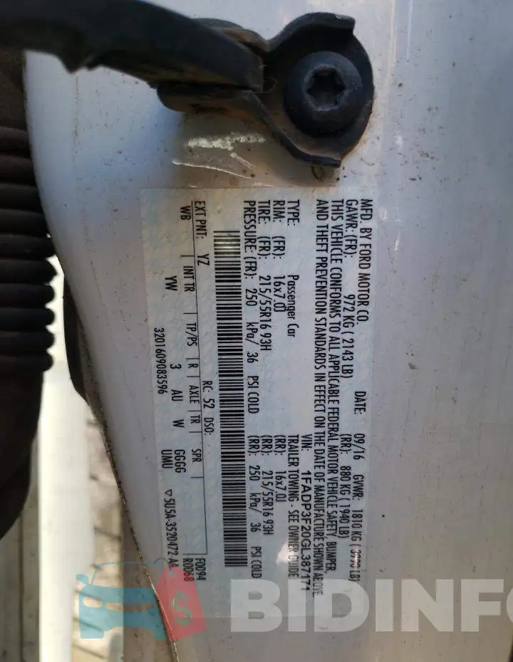 1FADP3F20GL387171 Photo# 13
