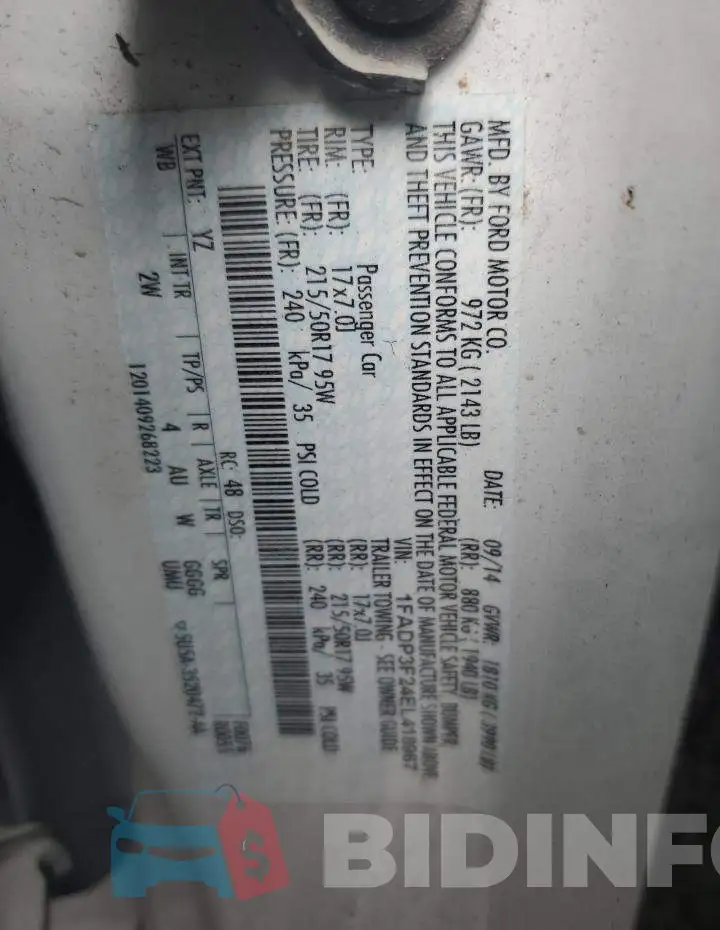 1FADP3F24EL418967 Photo# 12