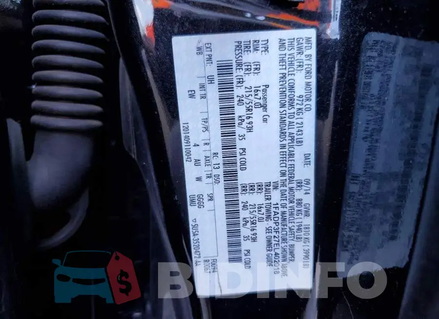 1FADP3F27EL402018 Photo# 12