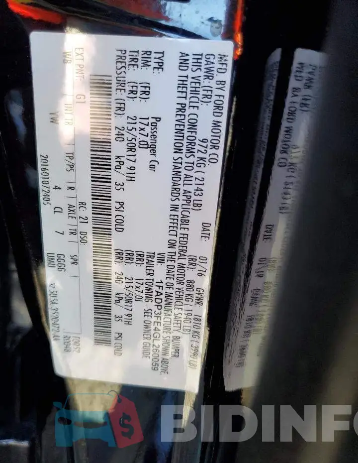 1FADP3FE4GL260059 Photo# 12
