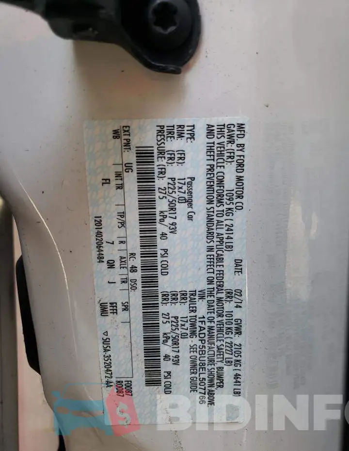 1FADP5BU8EL507766 Photo# 13