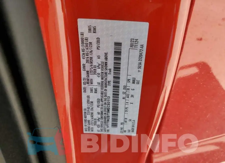 1FT7W2BT5MEC93113 Photo# 12