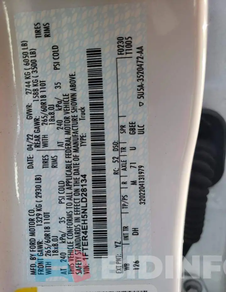 1FTER4EH5NLD28134 Photo# 13