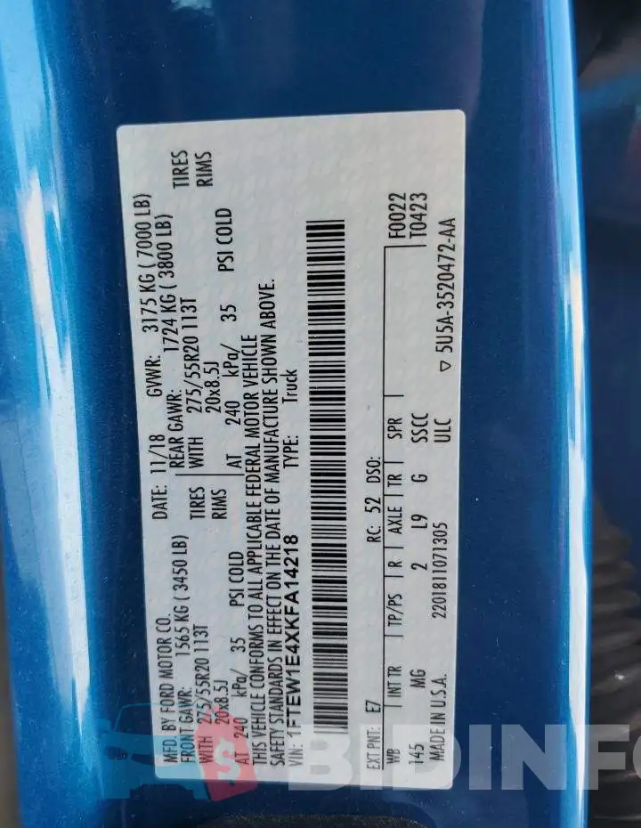 1FTEW1E4XKFA14218 Photo# 12