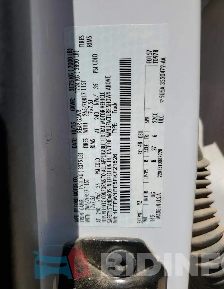 1FTEW1EF5FKF21526 Photo# 12