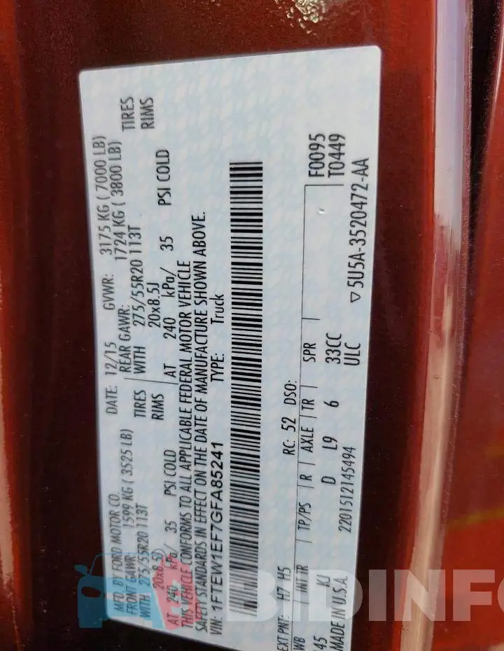 1FTEW1EF7GFA85241 Photo# 12