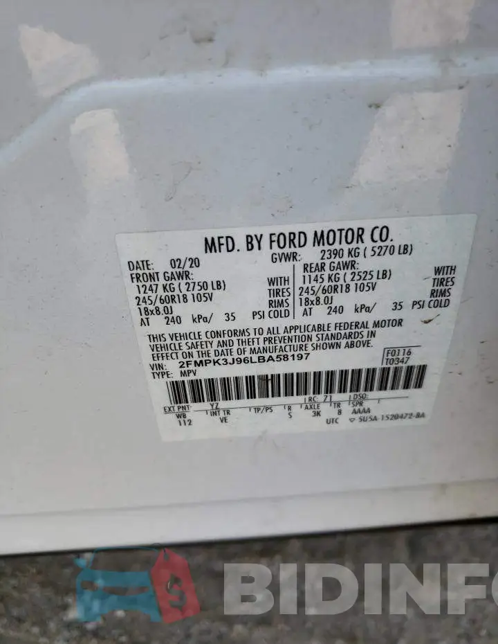 2FMPK3J96LBA58197 Photo# 12