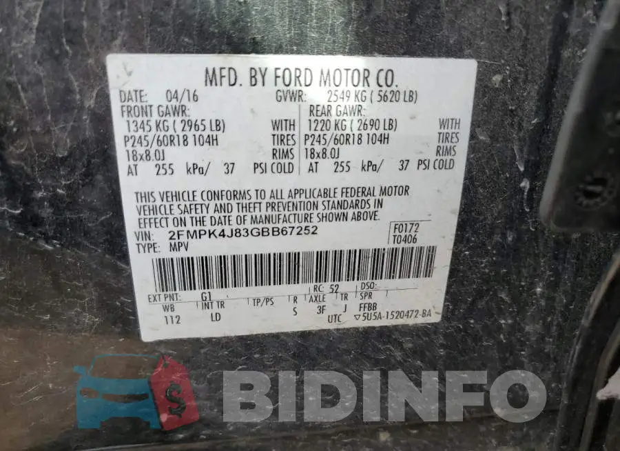 2FMPK4J83GBB67252 Photo# 13