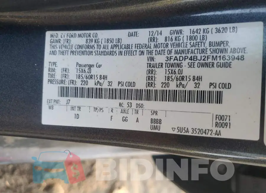 3FADP4BJ2FM163948 Photo# 12