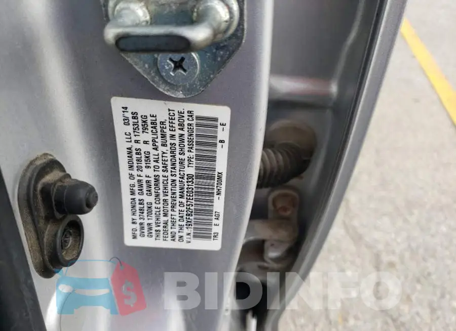 19XFB2F57EE031330 Photo# 12