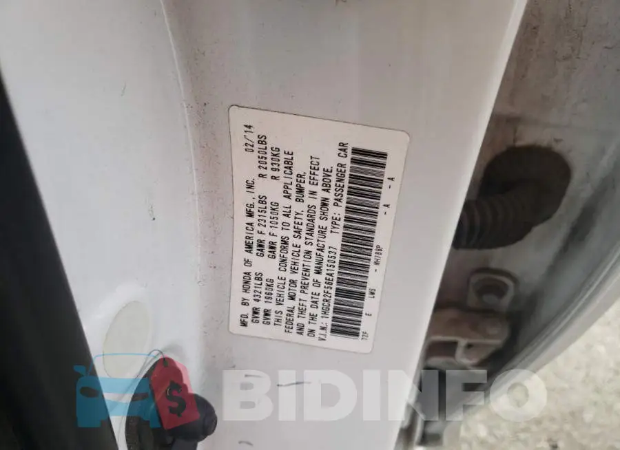 1HGCR2F56EA150537 Photo# 12